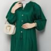 Robe satinée verte