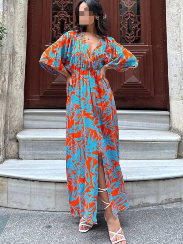 IMG_20240926_151238_747 Robe imprimée turquoise orange