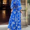 Robe imprimée bleu
