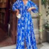 Robe imprimée bleu