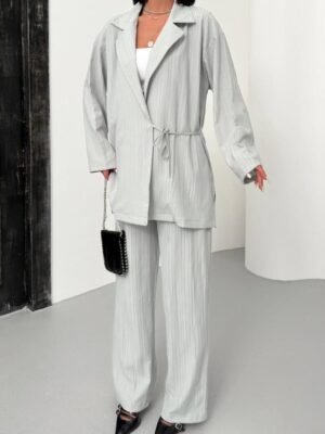Ensemble kimono pantalon gris