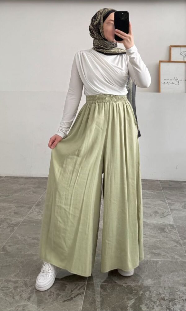 Pantalon palazzo vert pastel