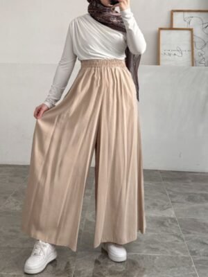 Pantalon palazzo beige